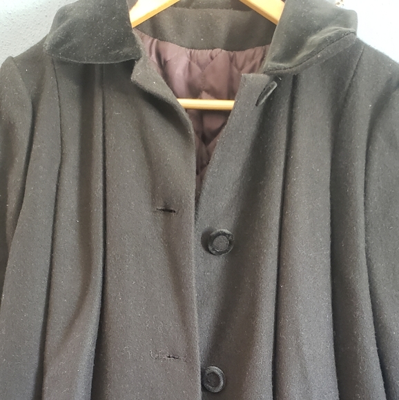 Vintage FREEWAY FASHIONS black coat wool blend size 12 Made In USA EUC Lined - Picture 13 of 13
